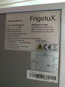 Frigorífico Mini Frigelux E CUBE72
